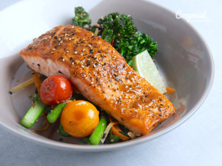 salmon with vegetables