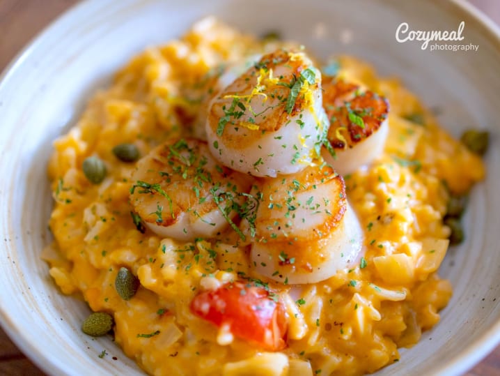 scallops and risotto