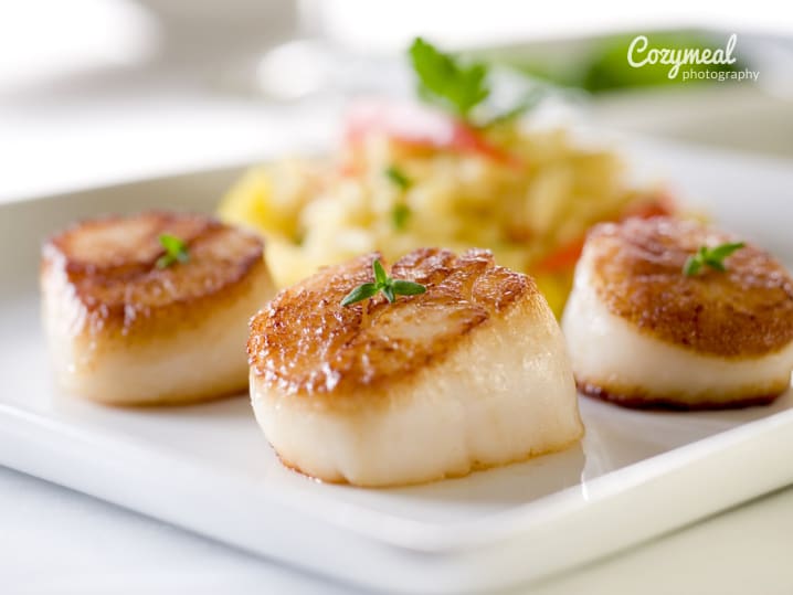 seared scallops with whipped potatoes