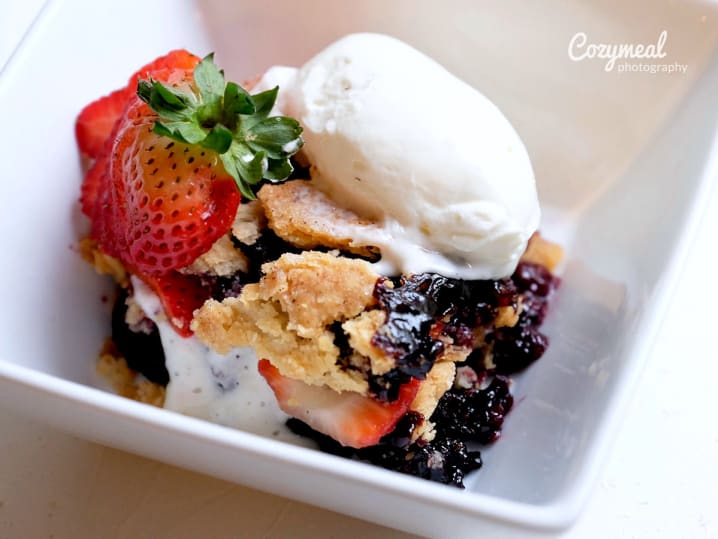 seasonal fruit cobbler