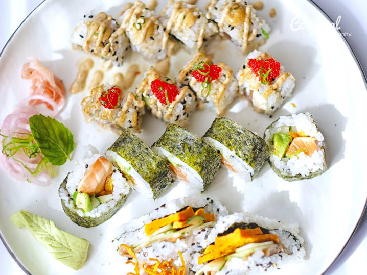 selection of sushi rolls