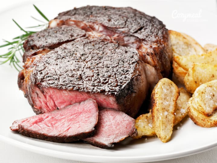 sous vide ribeye steak and potatoes