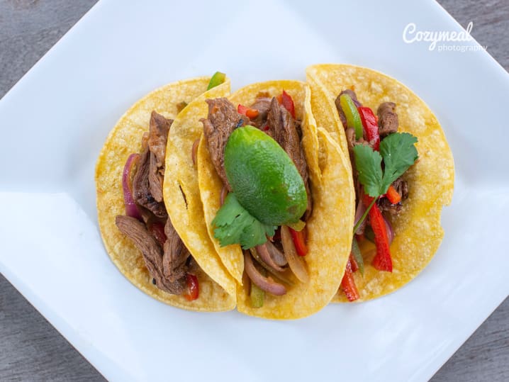 steak tacos with corn tortillas