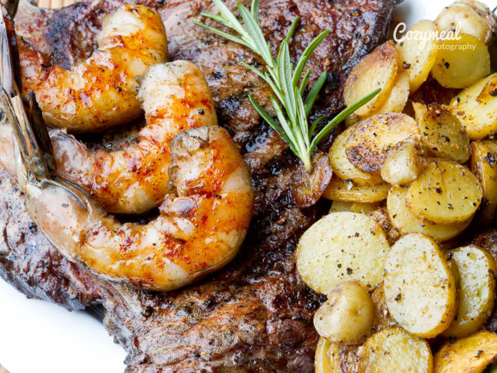 steak with prawns