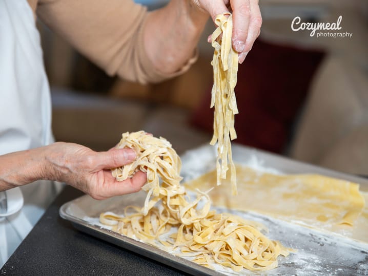 student making fresh pasta