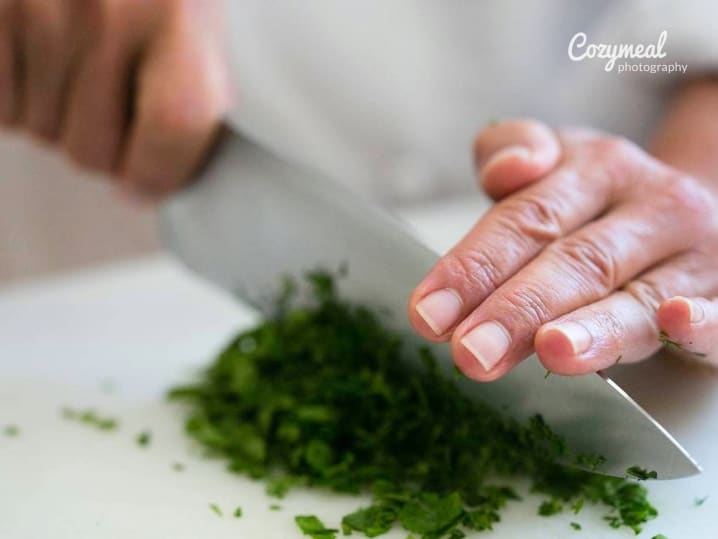 chopping chives