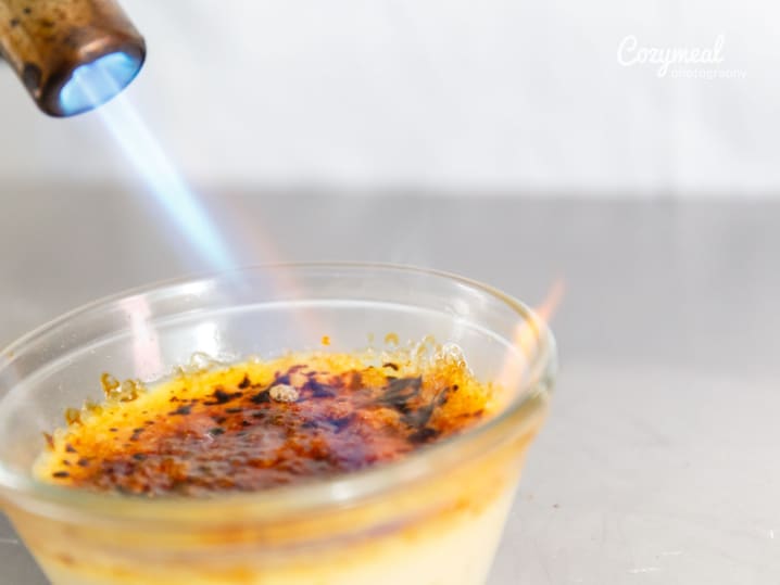 torching creme brulee