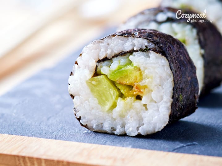 maki sushi with avocado