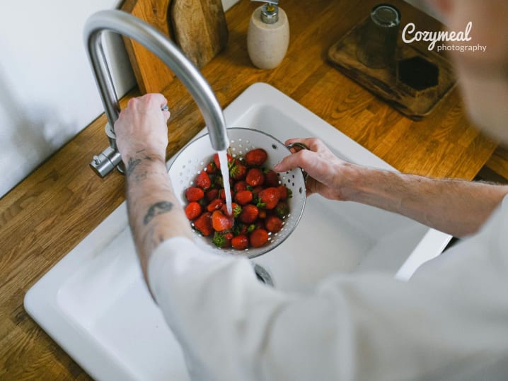 washing berries