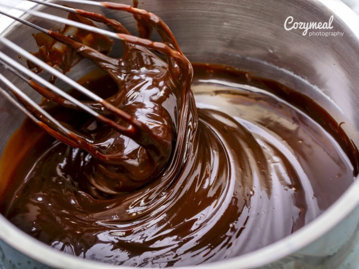 whisking chocolate