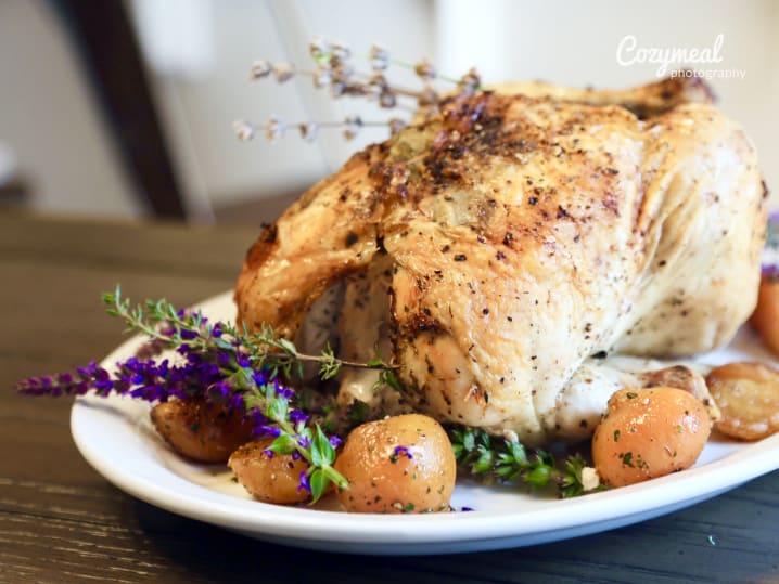 whole roasted dijon and thyme chicken