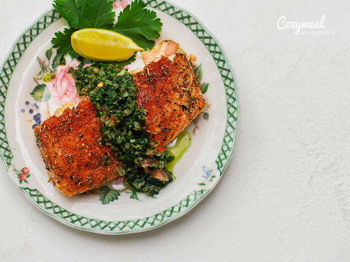 yolande roasted salmon with spice rub