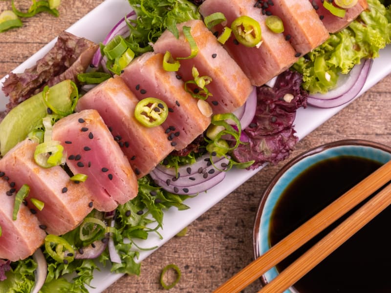 Seared Yellowfin Tuna with Sesame Sauce from Key West, FL