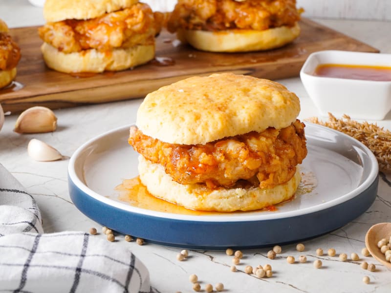 Honey Butter Chicken Biscuit - Deliciously Seasoned