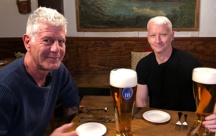 Bourdain enjoying Heidelberg in New York City