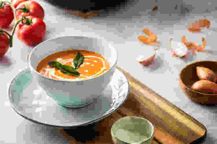 creamy tomato soup is a rustic vegetable soup recipe