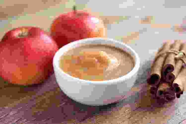 Hanukkah food with applesauce