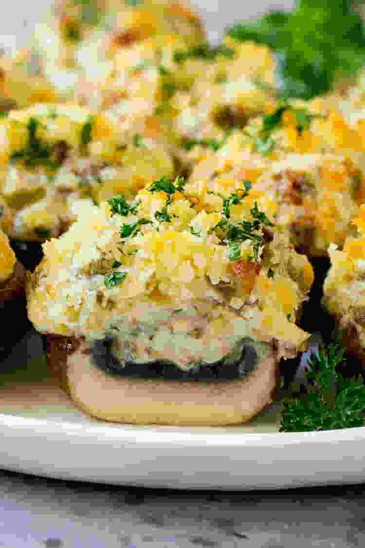 sausage stuffed mushrooms from dinner at the zoo