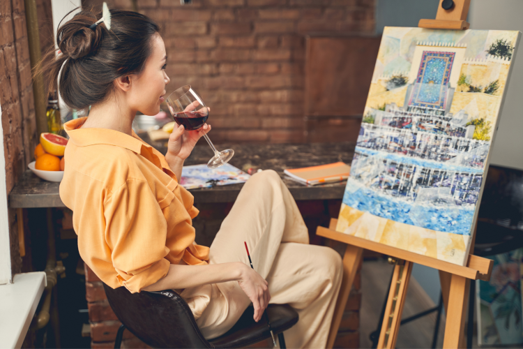paint and sip gift for neighbors