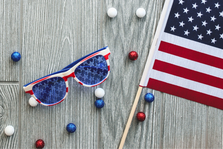 american flag party glasses