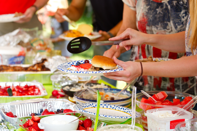 serving potluck dinner for 40th birthday party idea
