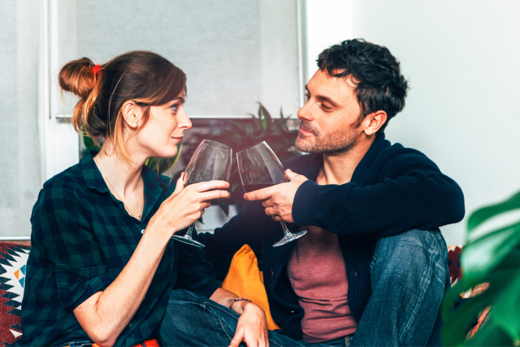 virtual wine tasting as anniversary date idea