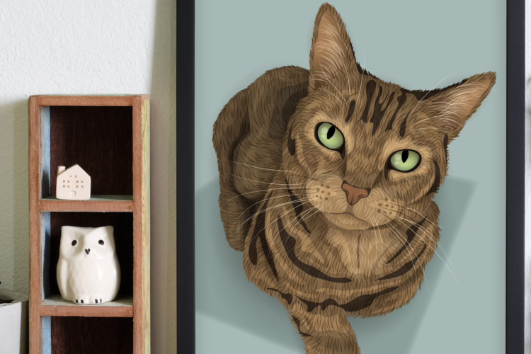 pet portrait first anniversary gift idea