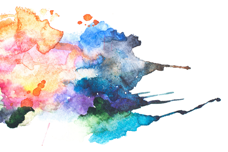 Watercolor painting with soda straw airbrush technique