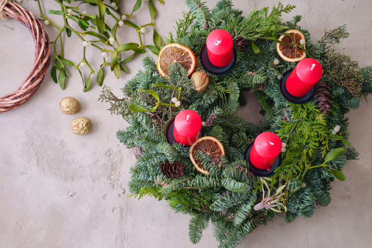 Advent wreath christmas decor idea