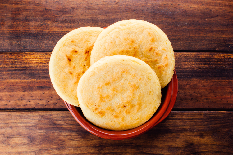 Arepas is a Colombia type of bread.