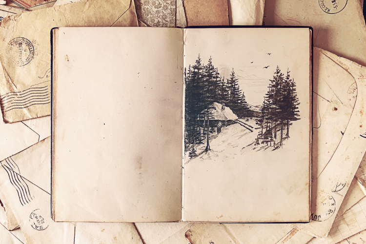 Art journal Christmas drawing idea