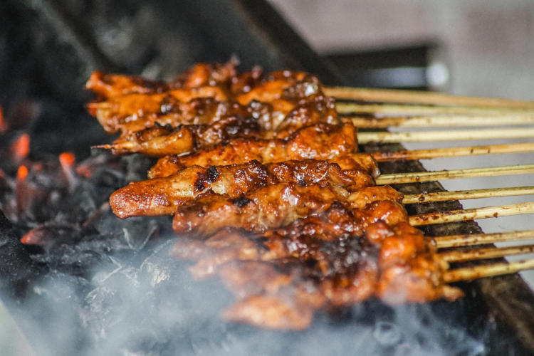 Chicken satay for Asian potluck food