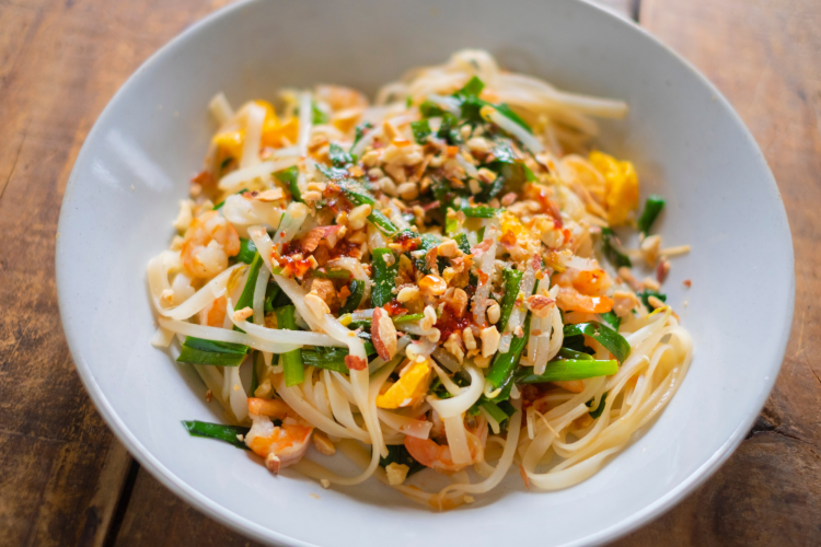 Asian potluck food pad Thai