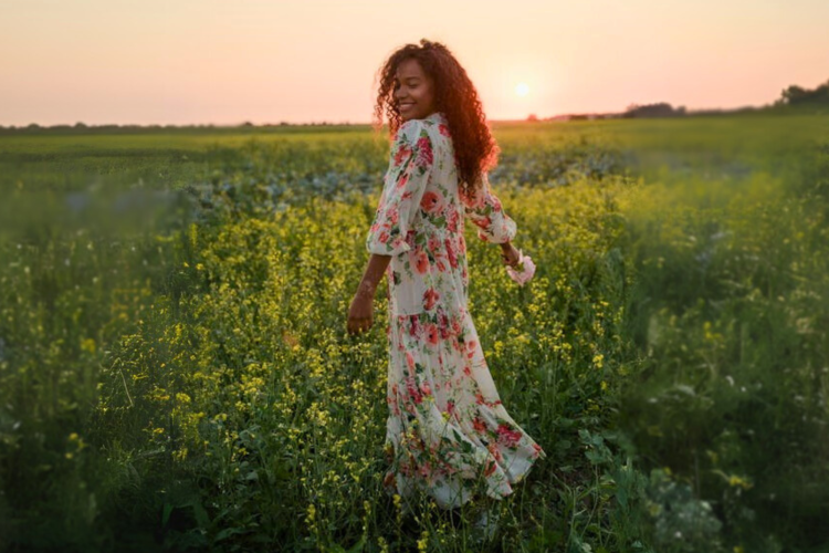 Asymmetrical Flower Dress