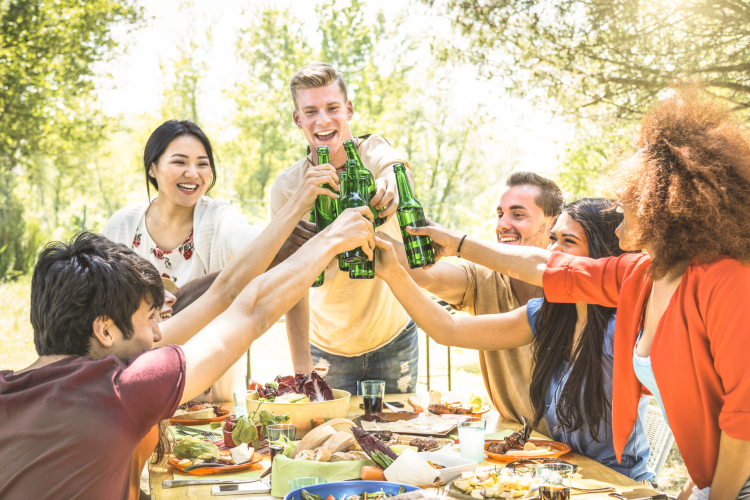 backyard party with friends
