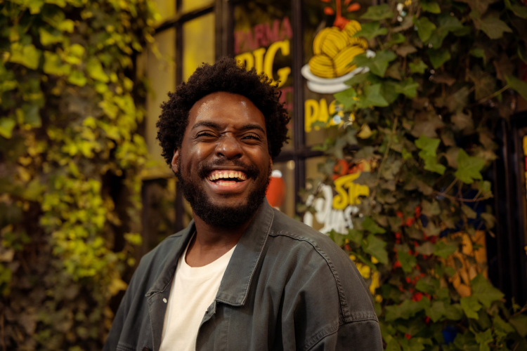 Man Laughing at joke