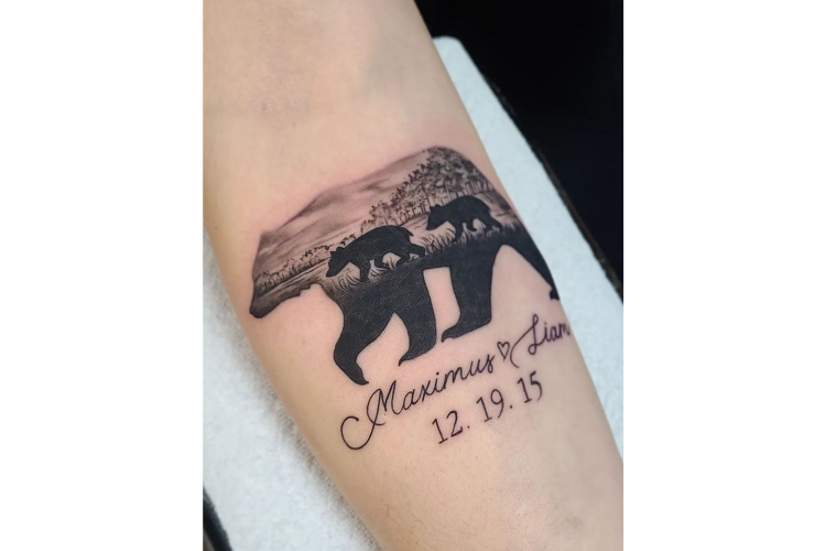 Bear and Cubs Tattoo