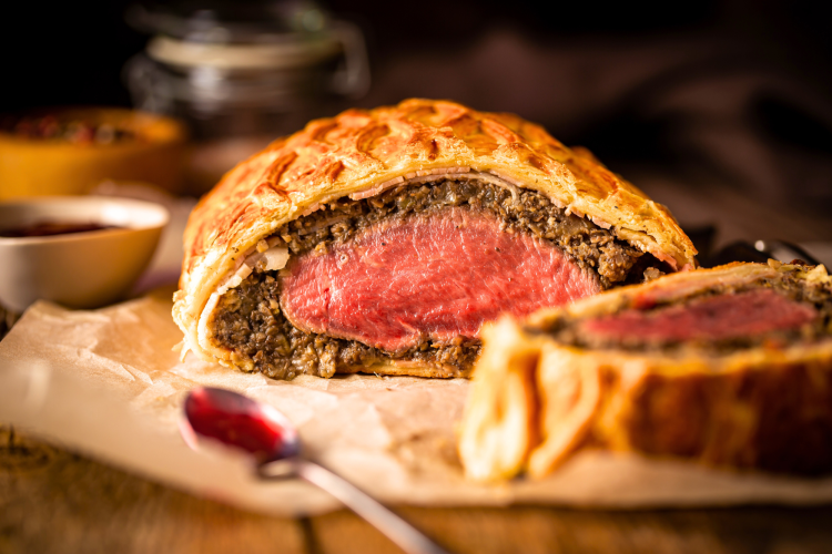 Beef Wellington is a popular meal for Christmas in France.