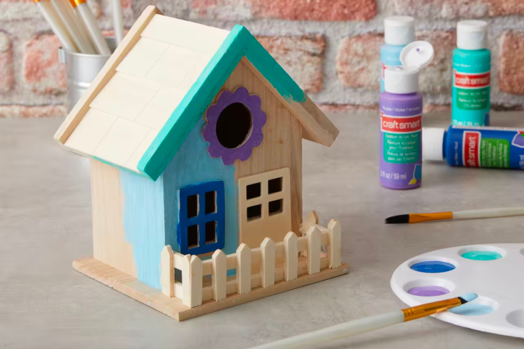 birdhouse painting kit and supplies