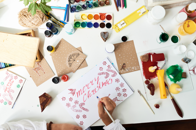 Calligraphy sign Christmas drawing idea