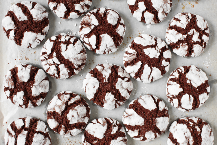 Chocolate crinkle Thanksgiving cookies