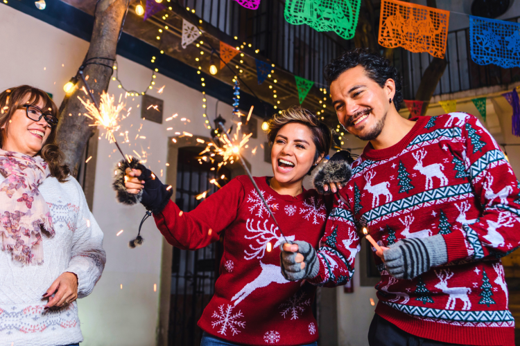 People enjoying Christmas in Mexico.