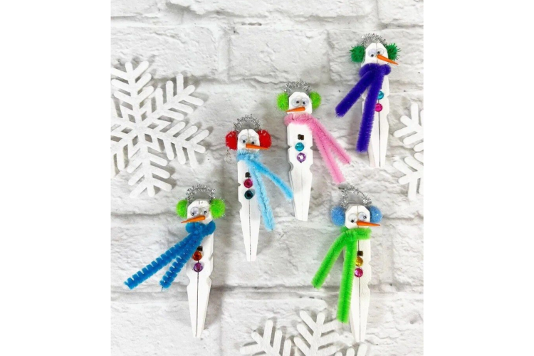 Clothespin snowman craft