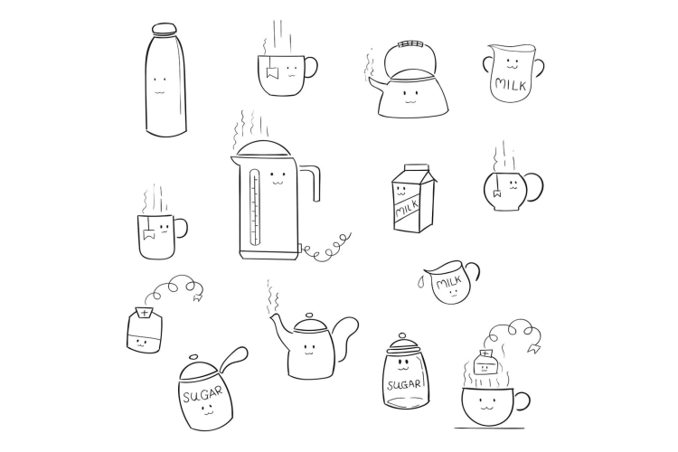 Coffee and tea doodles