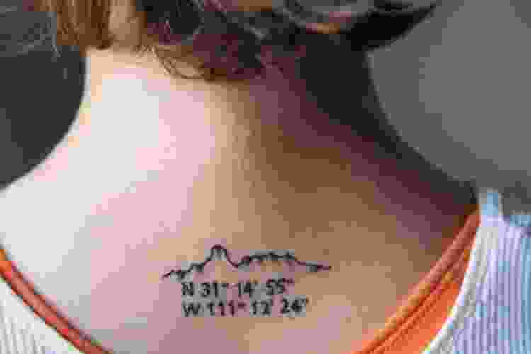 Tattoo of geographic coordinates