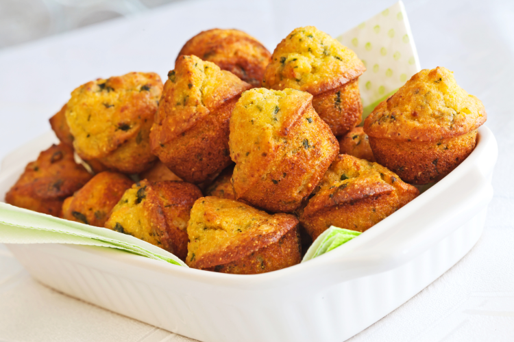 bowl of seasoned corn muffins