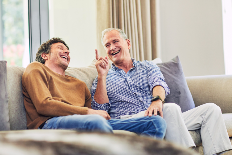 man telling corny dad joke