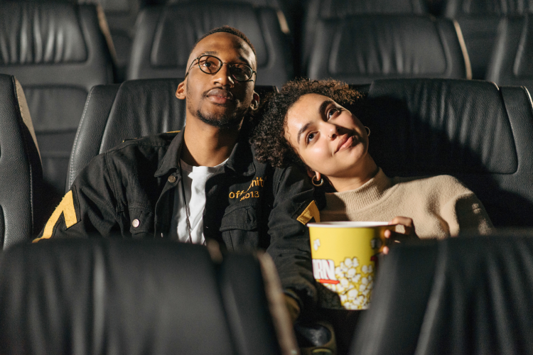 Couple watching a movie