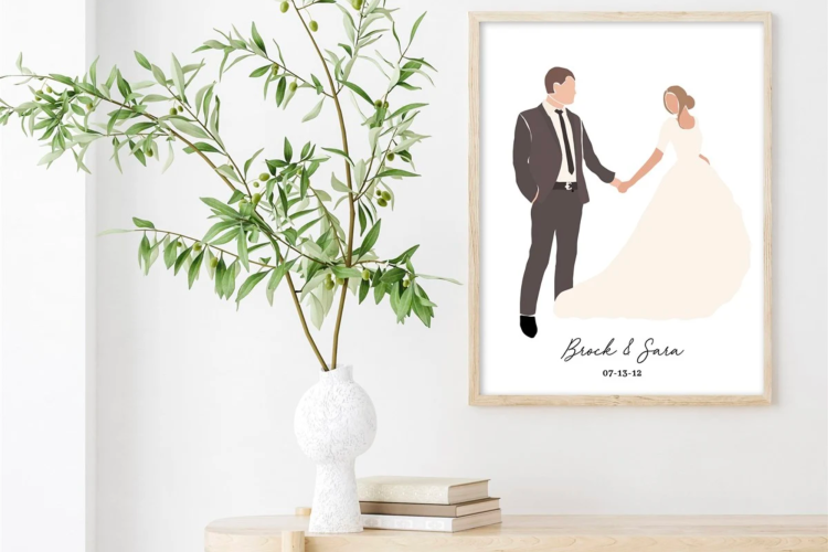 signature couples print personalized home décor gifts