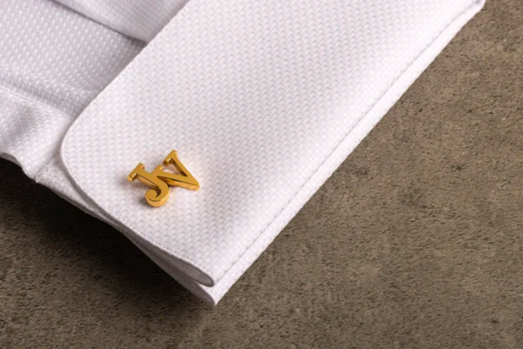 Personalized gold Cufflinks are a fancy Valentine's Day gift for him.
